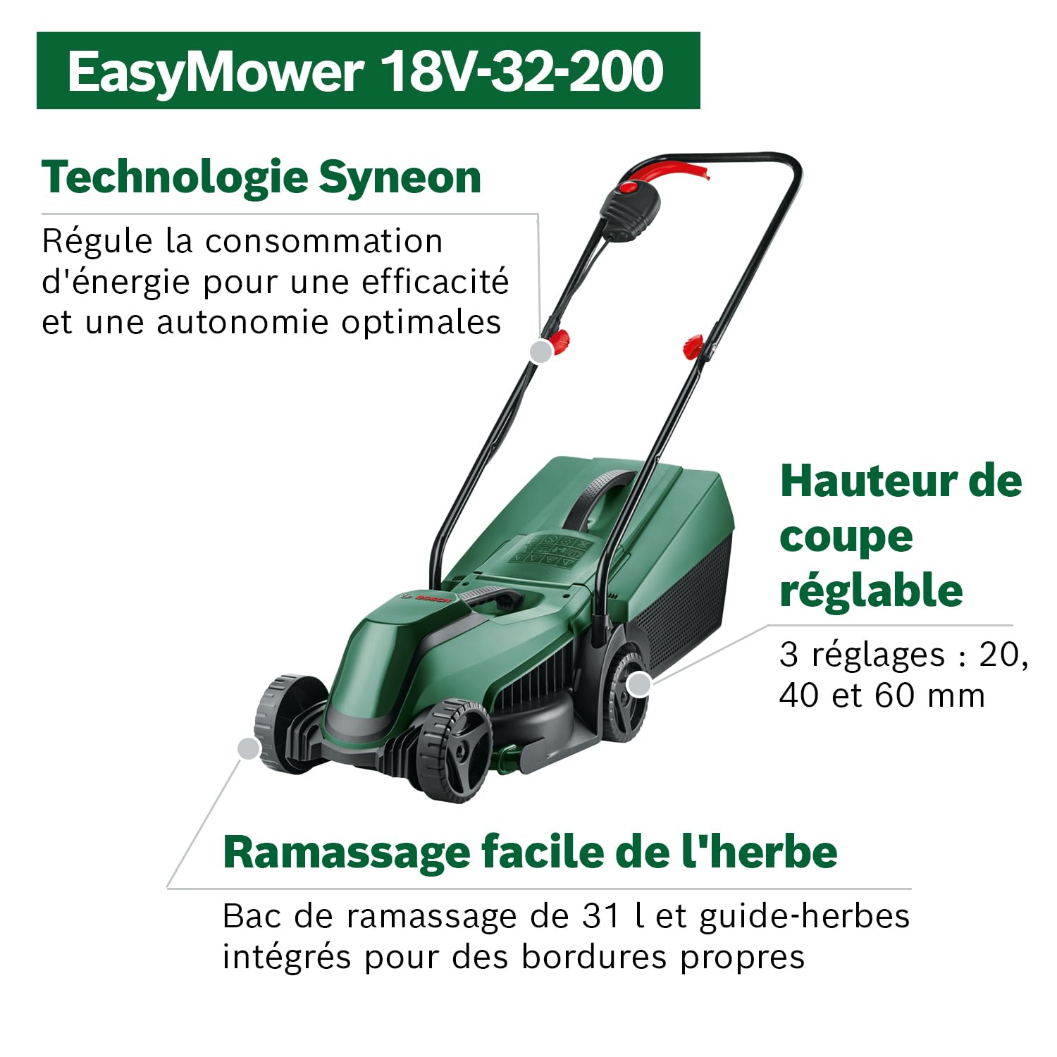 Bosch Tondeuse sans Fil - EasyMower 18V-32-200