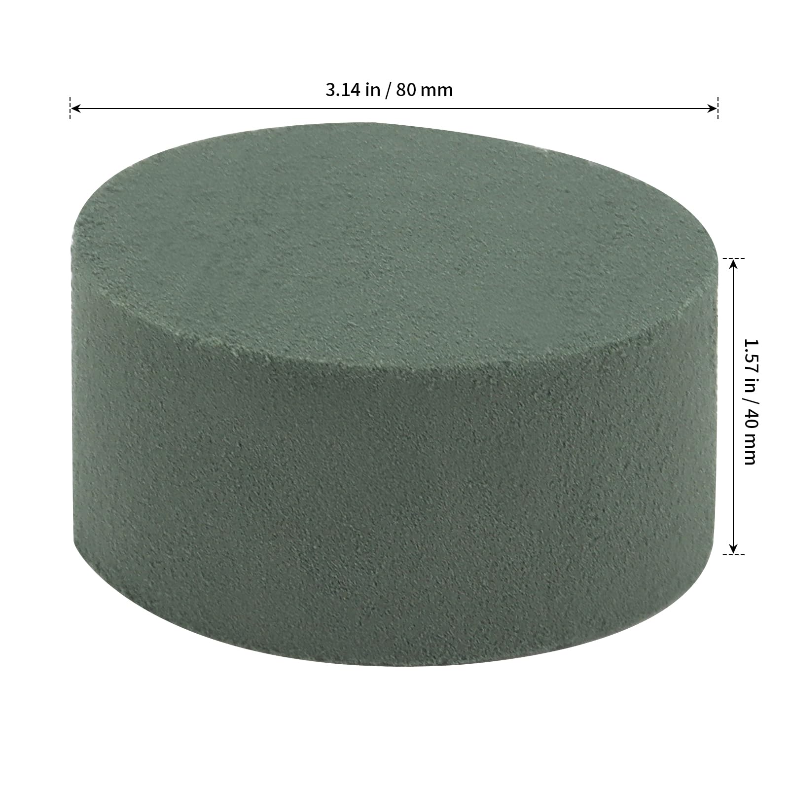 30 PCS 8cm/3 Inch Round Dry Floral Foam Blocks, Green Artificial Florist Sponge Brick for DIY Craft Wedding Flowers - Image 2