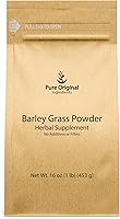 Vista 1 de PURE ORIGINAL INGREDIENTS Hierba de cebada en polvo, 1 libra, suplemento herbario, siempre puro, sin rellenos
