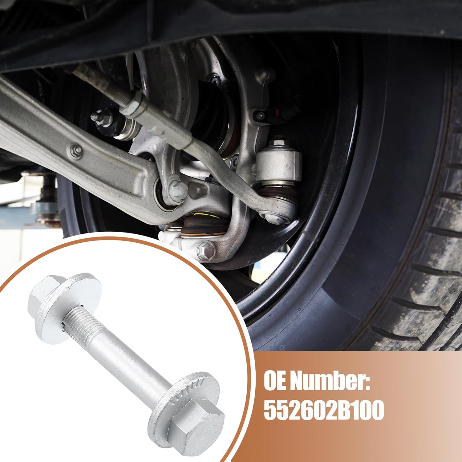 uxcell Car Camber Adjusting Eccentric Bolts Lockout Kit Suspension Control Arm Repair Bolt for Hyundai Santa Fe 2007-2009 No.552602B100 2 Set