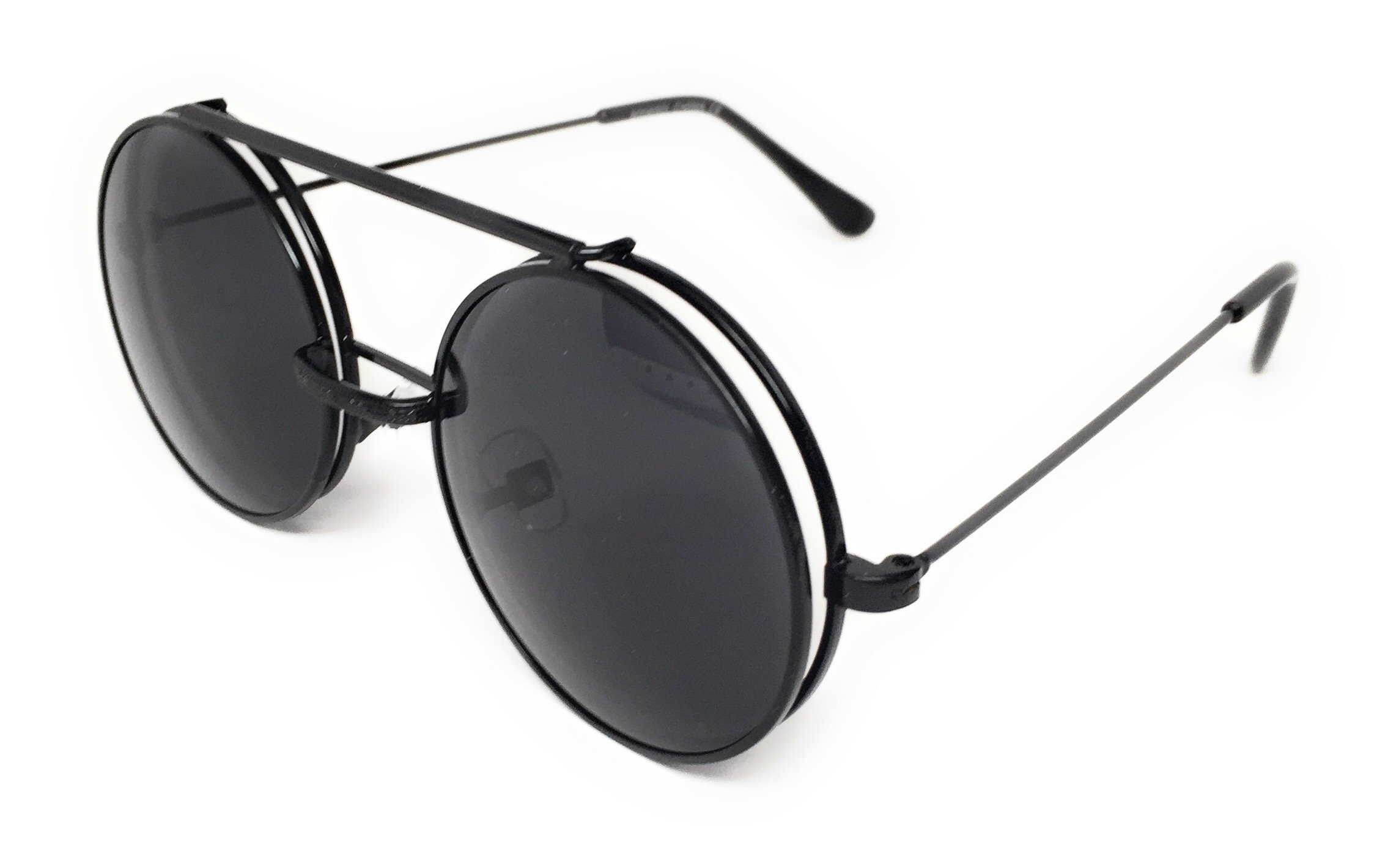 Flip Up Steampunk Metal Django Sunglasses