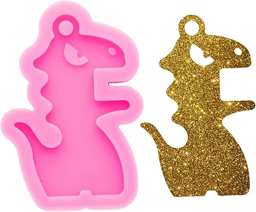 Moldes de llavero con forma de dinosaurio, molde de silicona de resina para bricolaje, moldes de arcilla polimérica, molde de manualidades epoxi,