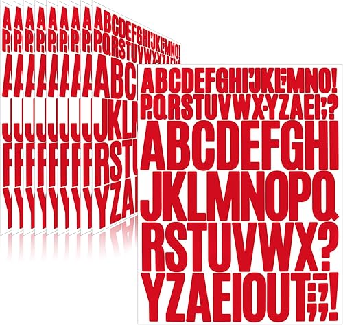 780 piezas de 10 hojas de calcomanías de letras, calcomanías de vinilo del alfabeto, calcomanías autoadhesivas impermeables para buzón, tablón de