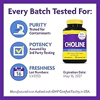 Vista 6 de InnovixLabs Choline Supplement 550mg Pure Choline Bitartrate for Brain Health, Focus, Memory, Cognitive Development, Fatty Liver and Mood Support