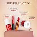 Just Herbs Festive Glam Makeup Essential Makeup Pouch for Women (Lip & Cheek Tint, Ultra Matte Lipstick, Nail Paint, Eyeliner) gallery image
