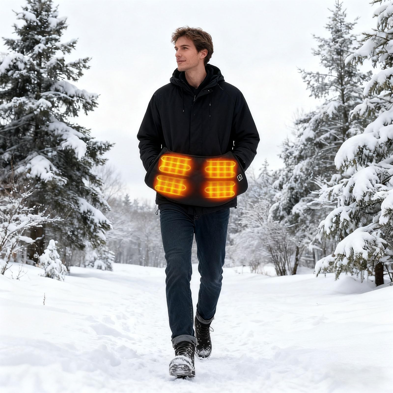 Scaldamani elettrico con cintura regolabile per clima freddo guanto termico per uso interno ed esterno scaldamani invernale