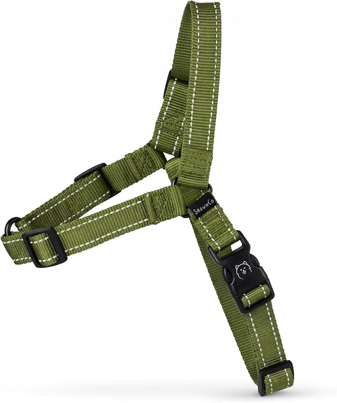 Peitoral Tipo Cabresto SHAWNCO Dream Walk Pro com Clipe Frontal e Faixas Refletivas (Olive Green, Large)