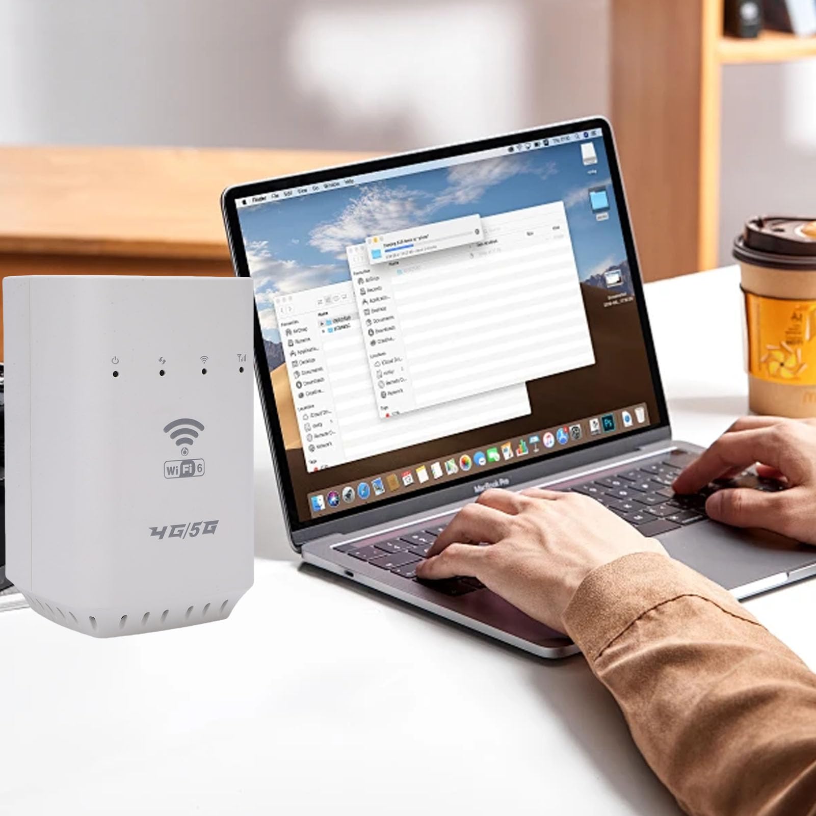 Fockety Router bezprzewodowy WiFi 6 z gniazdem na kartę SIM, szybki router 4G LTE CPE, zasięg 300 m² i 32 urządzenia, interfejs WAN LAN, przenośny punkt dostępu WiFi zasilany