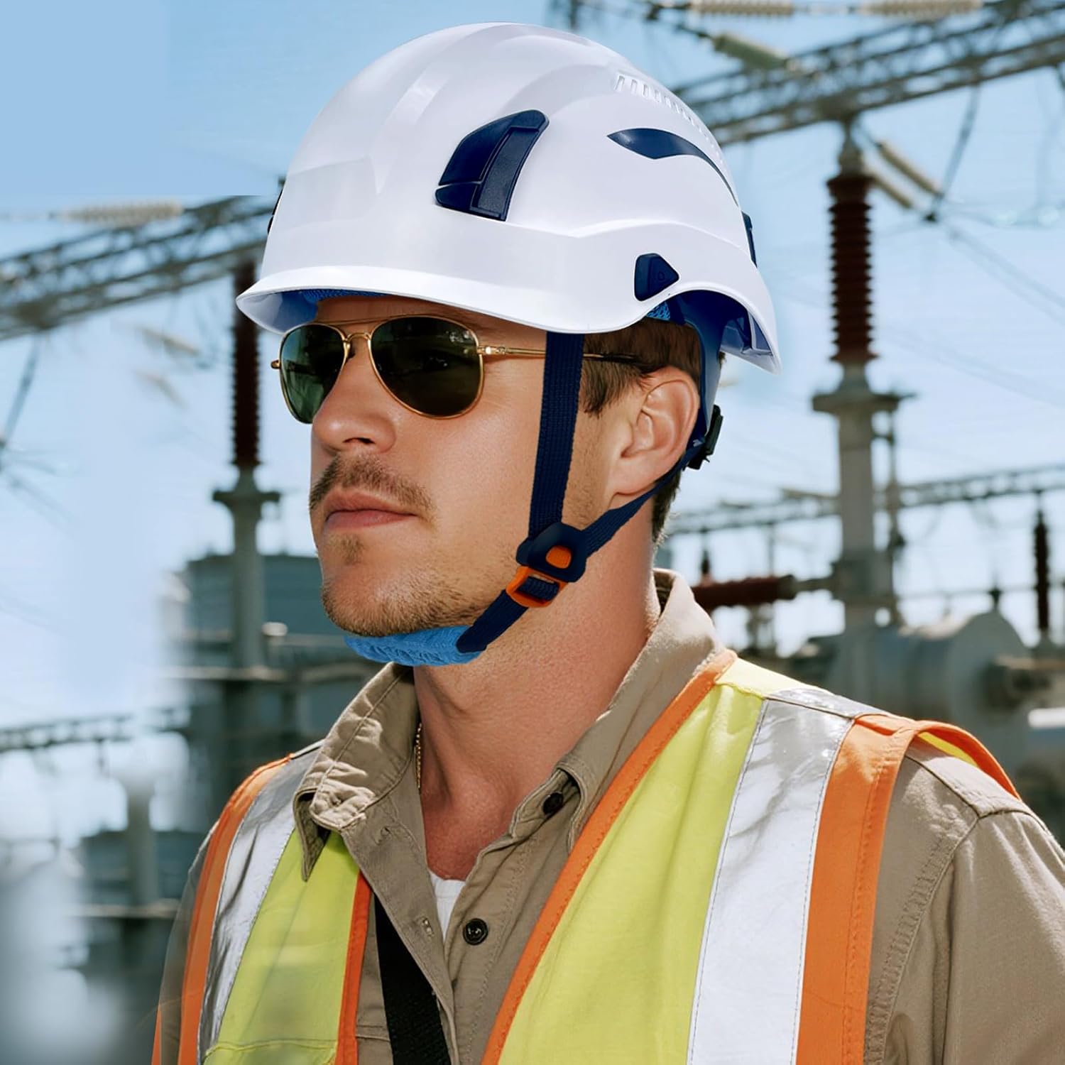 Safety Helmet Construction Work Head Protection Hard Hats Lightweight 6-Point Suspension ANSI Type 1 Approved