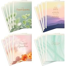 XXINMOH 24 Packs Sympathy Cards with Envelopes 4.6 x 6.8 inch, Bereavement Card Bulk, Condolences Card assortment Box with Envelopes for Loss of Loved One, Funeral Cards, Memorial Cards