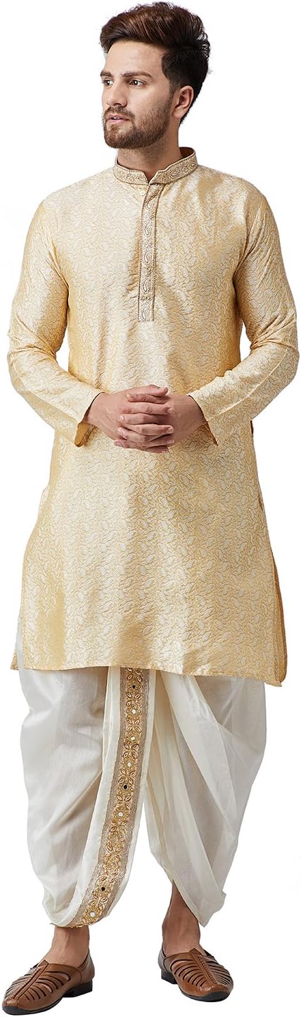Sojanya (Since 1958 Men'S Silk Fancy Border Dhoti