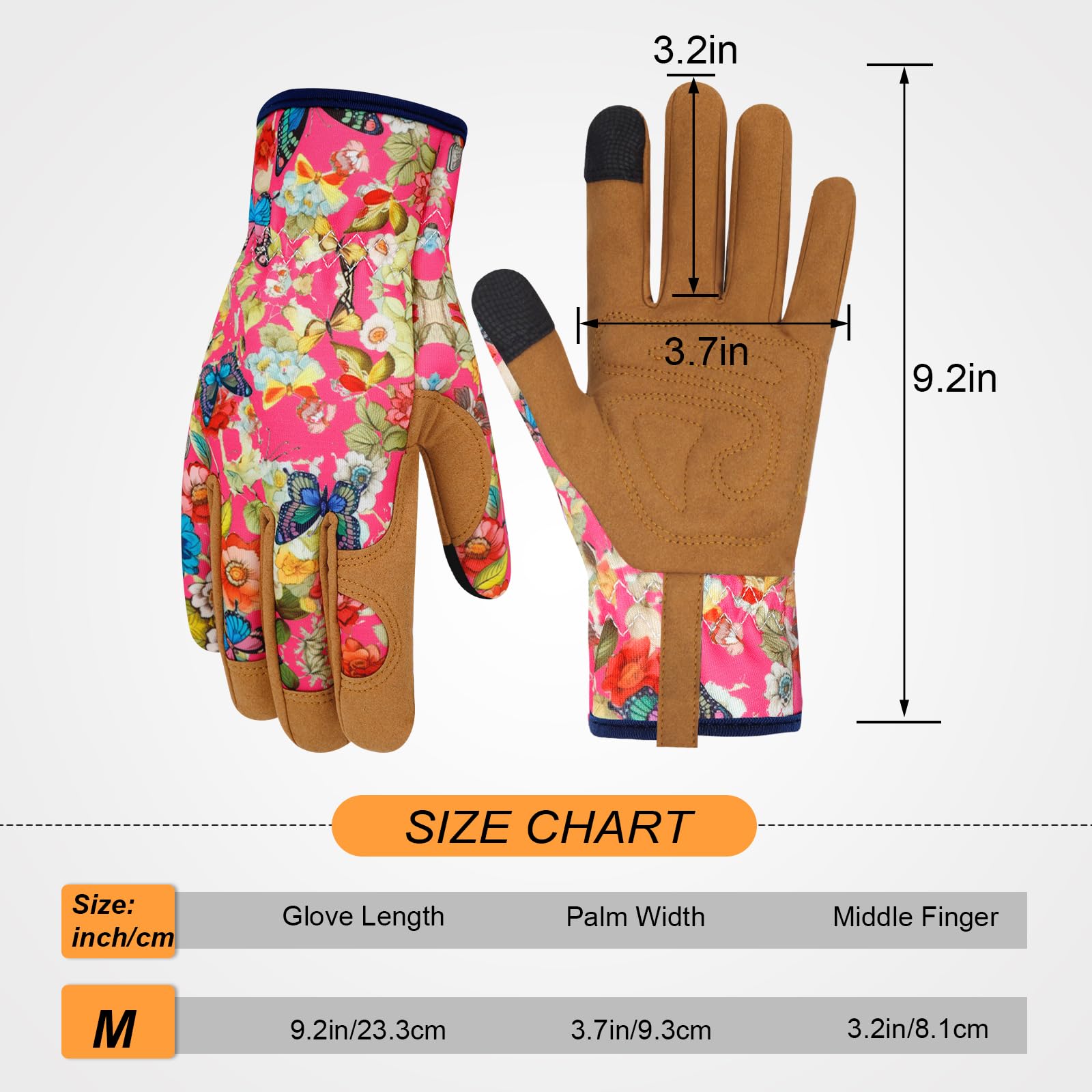 Gants de jardinage en cuir pour femme, gants de jardin résistants aux épines, cadeau de fête des mères, design d'écran tactile, gants de travail pour plantation, creusage, élagage, cadeau de