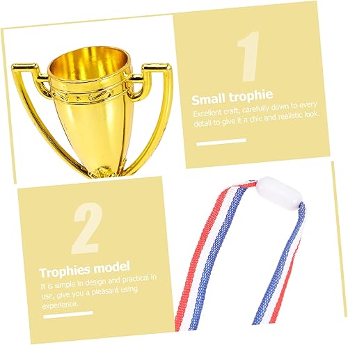 Miniatura 3 de Anneome 8 uds. Copa de oro de plástico a granel juguetes para niños decoración a granel mini juguetes premios trofeos juguetes mini trofeos de