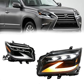 LLUX Pair GX460 LED Headlights Assembly Compatible with 2014-2019 Lexus GX460, 2020 Style Full LED Projector Headlamp with DRL Sequential Turn Signal 81185-60G21 81145-60G21 Driver and Passenger Side