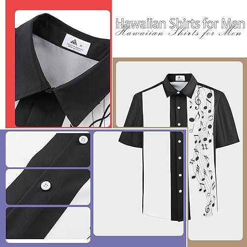 Miniatura 5 de V VALANCH Mens Floral Hawaiian Shirts Short Sleeve Casual Beach Shirts Tropical Summer Holiday Shirts Unisex