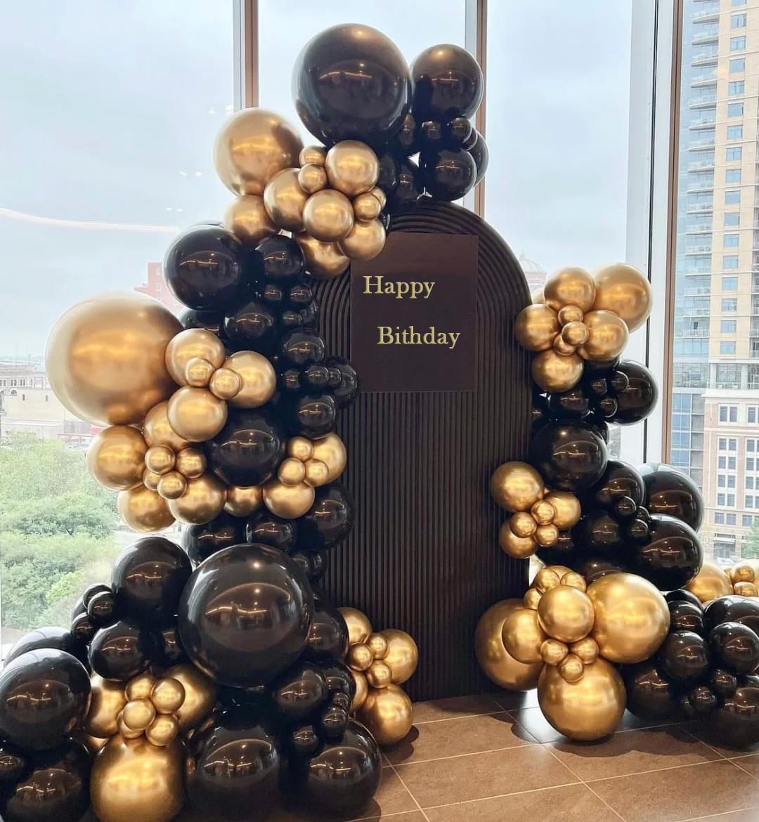 AZOWA 24 Inch Black Balloon 10 Large Latex Balloons for Party Wedding Birthday Baby Shower Decoration (Black, 10 Pcs)