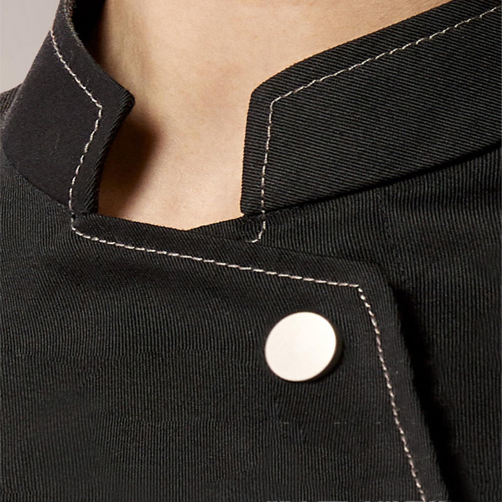 Generisch Bäckerjacke Kurzärmelige Kochjacke Professionelle Restaurant Hotel Kochen Küchebekleidung Für Männer Und Frauen(Size:XXL,Color:Schwarz)