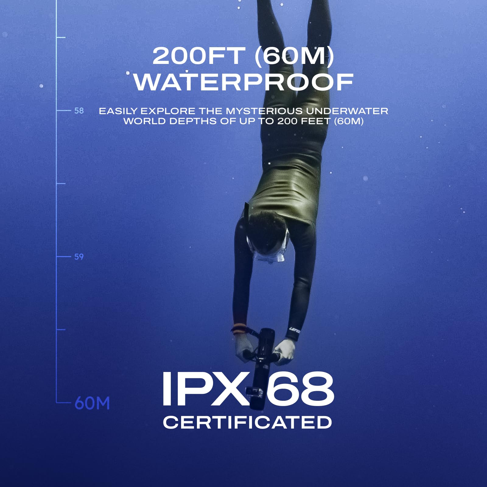 LEFEET Patinete subacuático P1 [Grado profesional]: Max 2m/s Super Power Mini, soporte de cámara integrado, diseño modular que se expande, scooter marino impermeable de 60 m para buceo, esnórquel