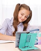 Vista 7 de MSDADA - Soporte de libros de escritorio, de metal, para lectura, soporte ajustable para libros de cocina, para documentos, portátil, resistente