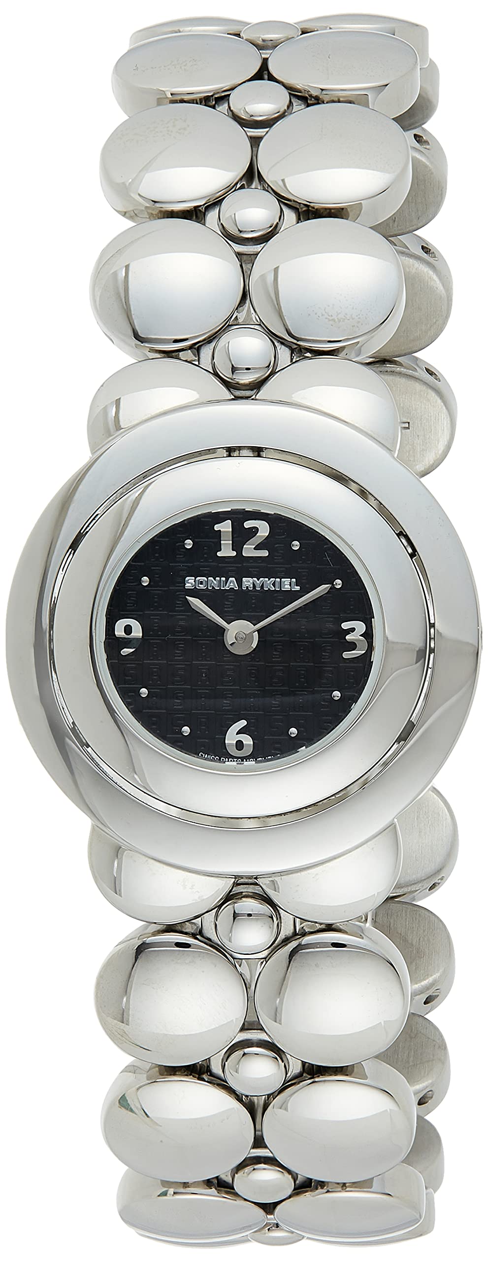 Sonia Rykiel Women's 9S.414457BA Stainless Steel Black Dial Watch, Case 30 mm, Silver Band
