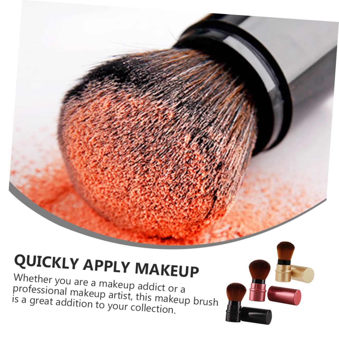FRCOLOR 9pezzi Spazzole Professionali Per Fondotinta Estensibili Strumenti Cosmetici Portatili e Marrone Applicazione Facile e Veloce Per Make up Naturale
