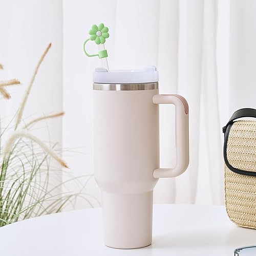 Miniatura 5 de 9 tapas de popote para copa Stanley, popote de silicona para vaso Stanley de 30 y 40 onzas con asa, fundas de punta de popote de 0.394 in para