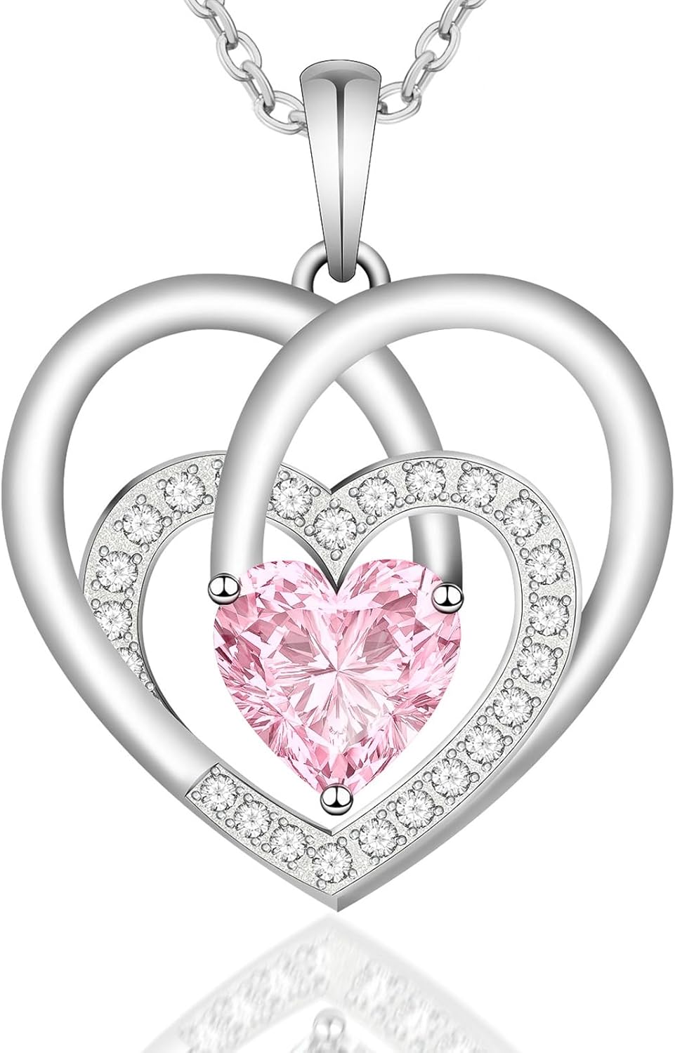 women's necklace 925 Sterling Silver Heart Necklace - Elegant pendant necklace - Heart Pendant for Birthday, Anniversary, Valentine's Day Gift - Thoughtful Gift for Wife, Mom, Girlfriend