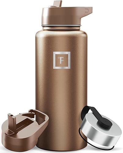 Miniatura 99 de IRON °FLASK Frasco de hidratación para acampar y senderismo con pajilla, botella de agua deportiva de acero inoxidable con aislamiento de boca