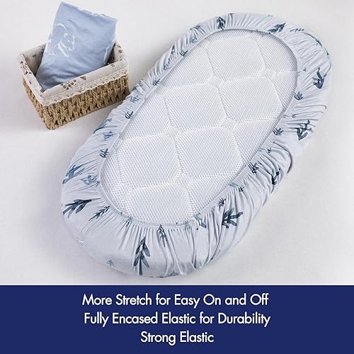 Miniatura 4 de Sábanas de moisés, paquete de 2 para recién nacido, niño y niña, género neutro, suaves y transpirables, elásticas, ajuste universal flexible para