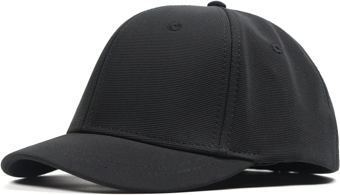 Short Brim Stretch Fitted Baseball Caps Men's Solid Structured Full Closed Cap Curved Brim Elastic Closed Back Hat K272