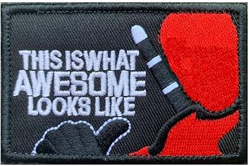 Antrix This Is What Awesome Looks Like Hook and Loop Fastener Emblem Patch - Embroidered Military Badge Banner - 3.15"x2"