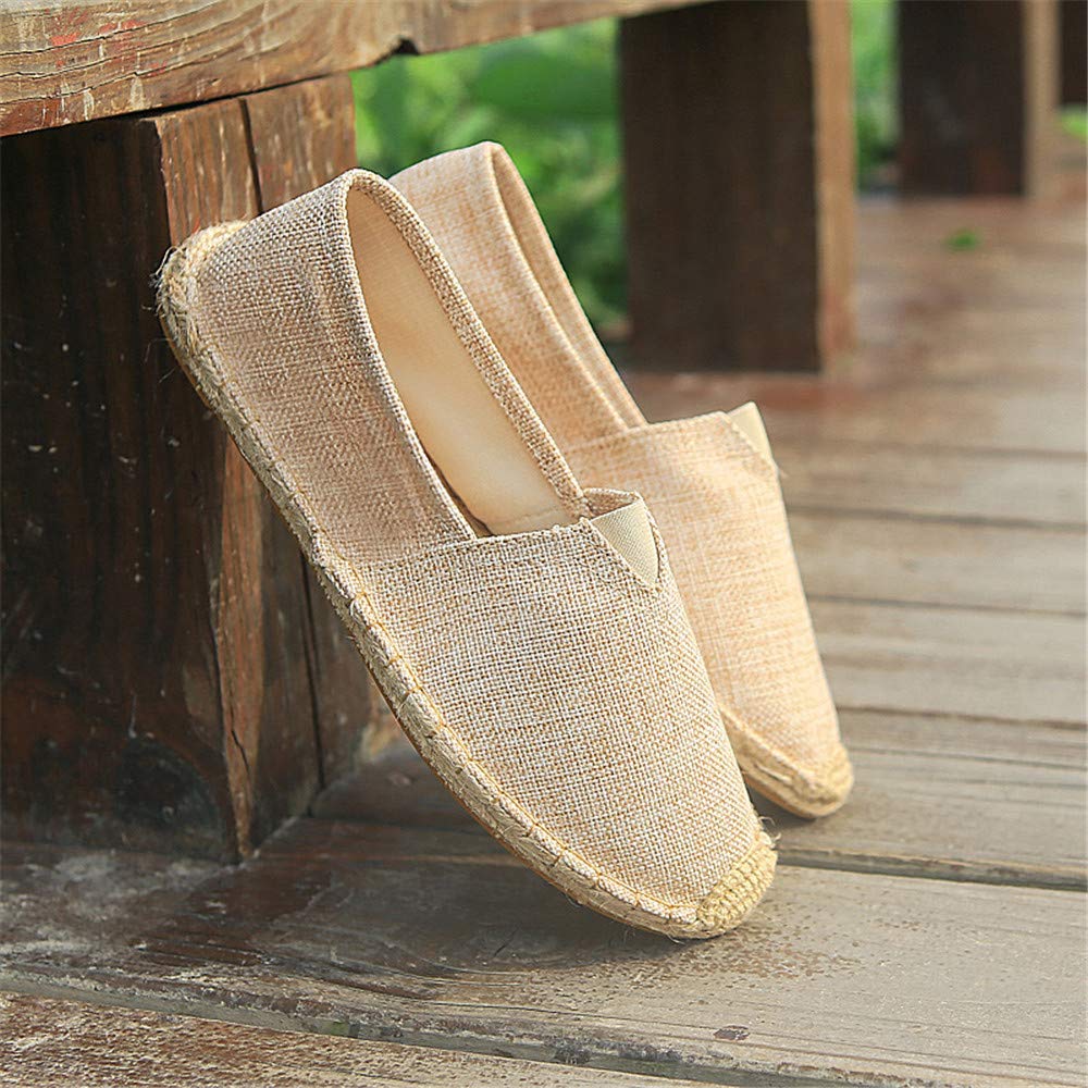 Słomiane buty plażowe, lniane, męskie, płócienne, espadryle, damskie, wsuwane, płaskie