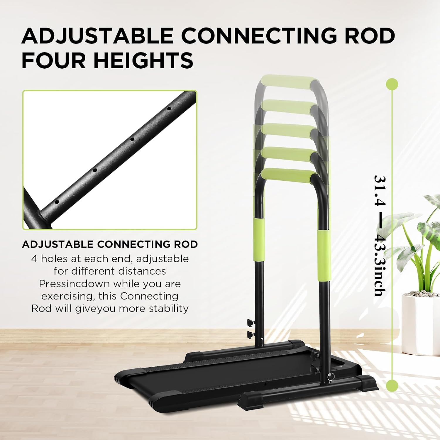 Adjustable Walking Pad Handle, Safety Bar for Treadmill, Non‑Slip Handrail, Tool‑Free Install, for Seniors & Rehab, Home Office Fitness, Fits Most Walking Pads, Fall Prevention Support image 3