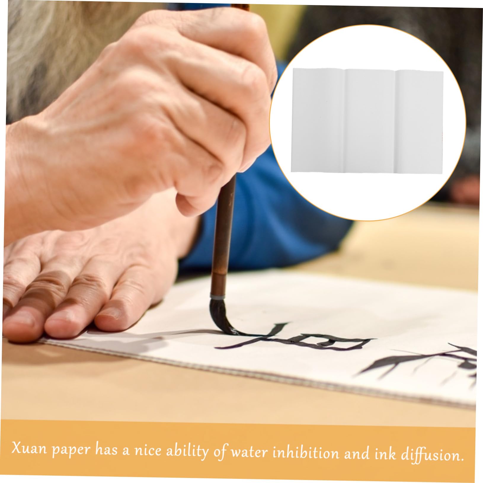 LOLIPPYY Papier de Riz Blanc pour Calligraphie 100 Feuilles Rectangulaires Léger et Multi-usage pour Peinture et Dessin Artistique