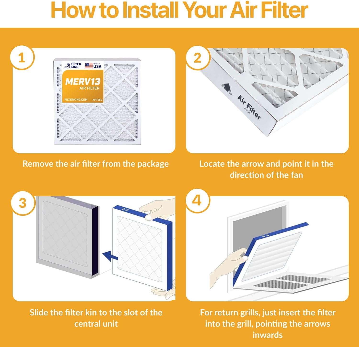 Filter King 15x25x1 Air Filter 4-PACK MERV 13 Actual Size 15 x 25 x .75" - Picture 4 of 5