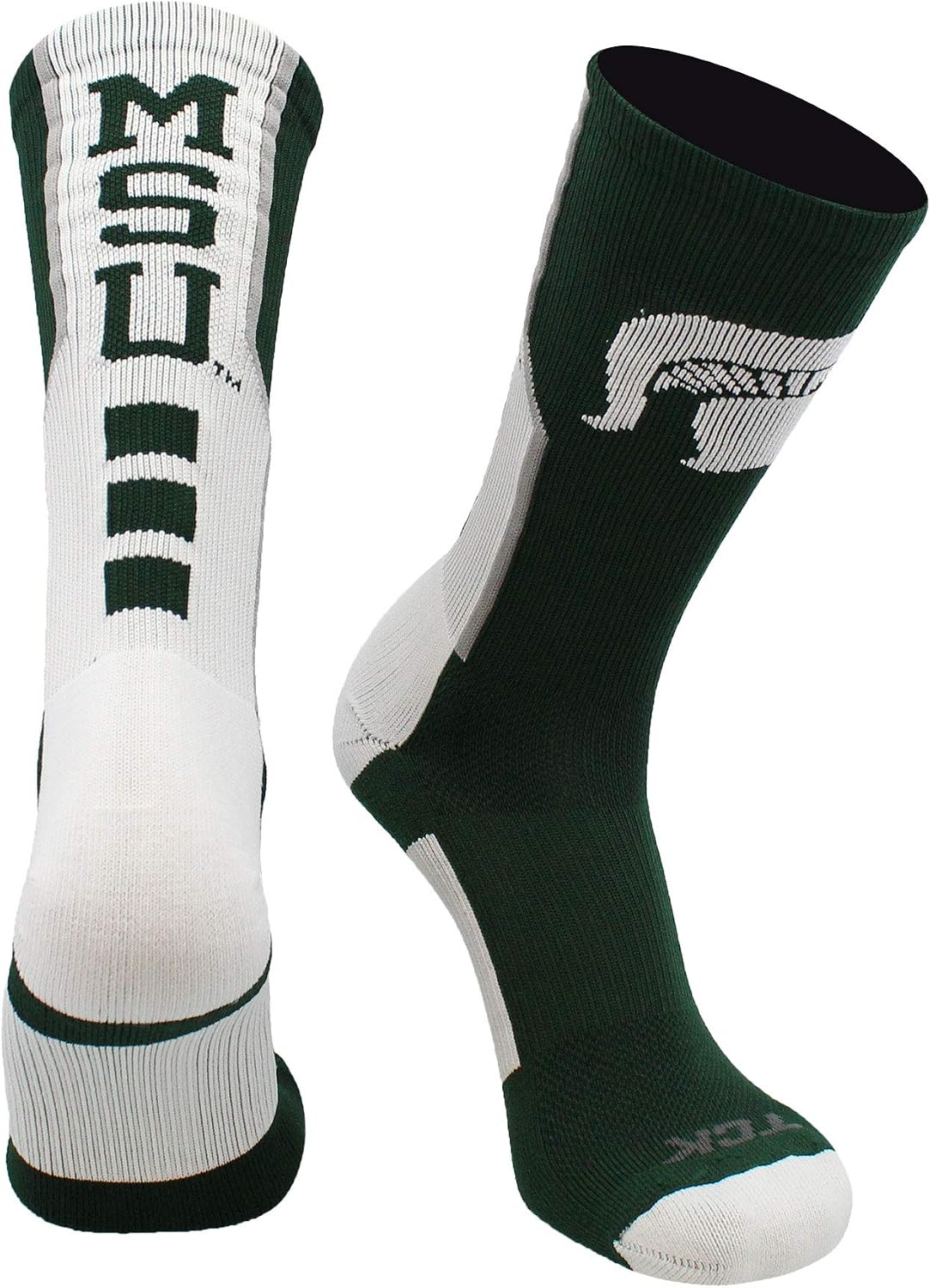 TCK NCAA Perimeter Crew Sock, Athletic Performance Team Sports Socks for Men and Women, Moisture Wicking, Officially Licensed