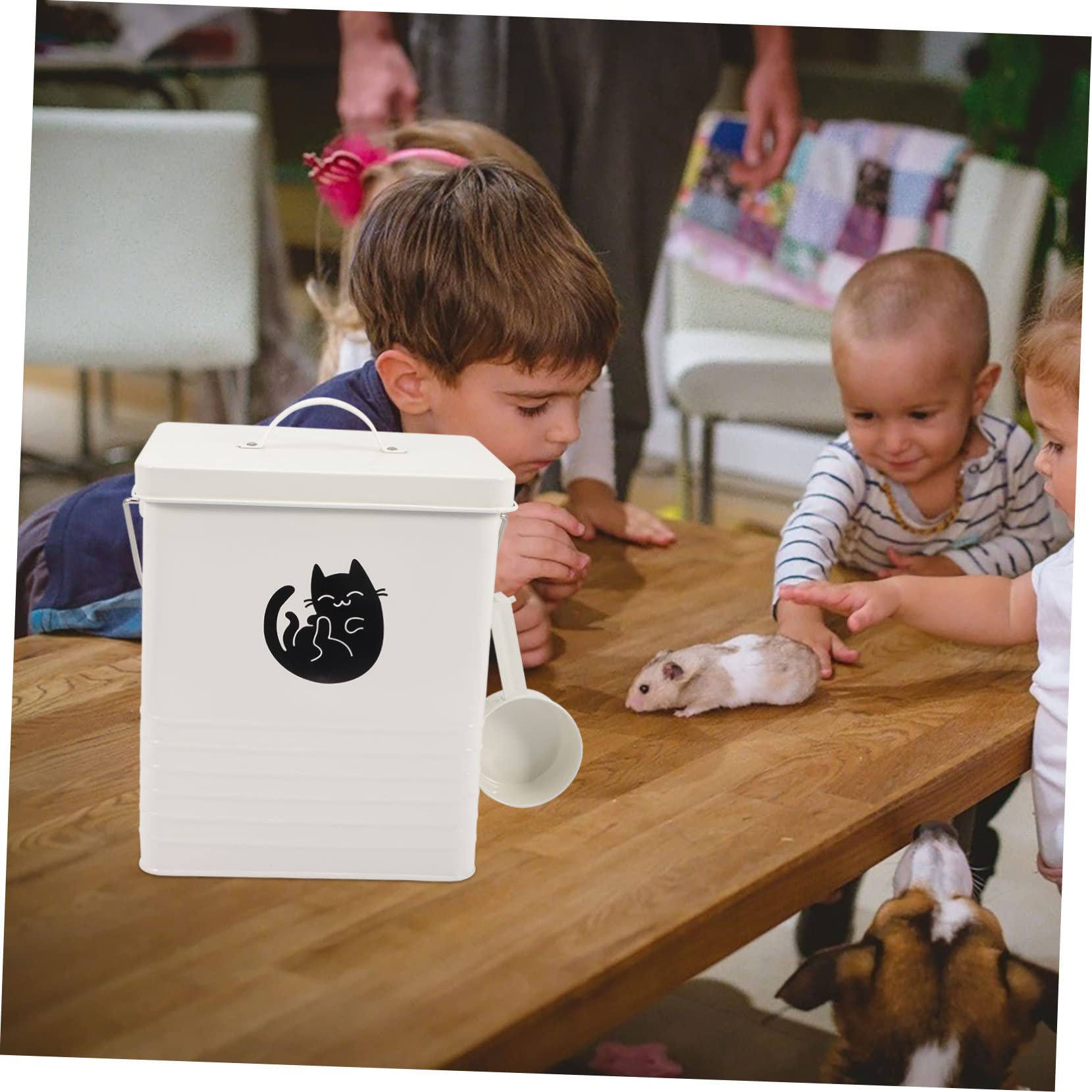 Sosoport Secchio Per Cibo Per Gatti e Cani Contenitore Per Snack Con Paletta Pratico e Duraturo Per Alimenti Secchi Biscotti e Snack Preferiti