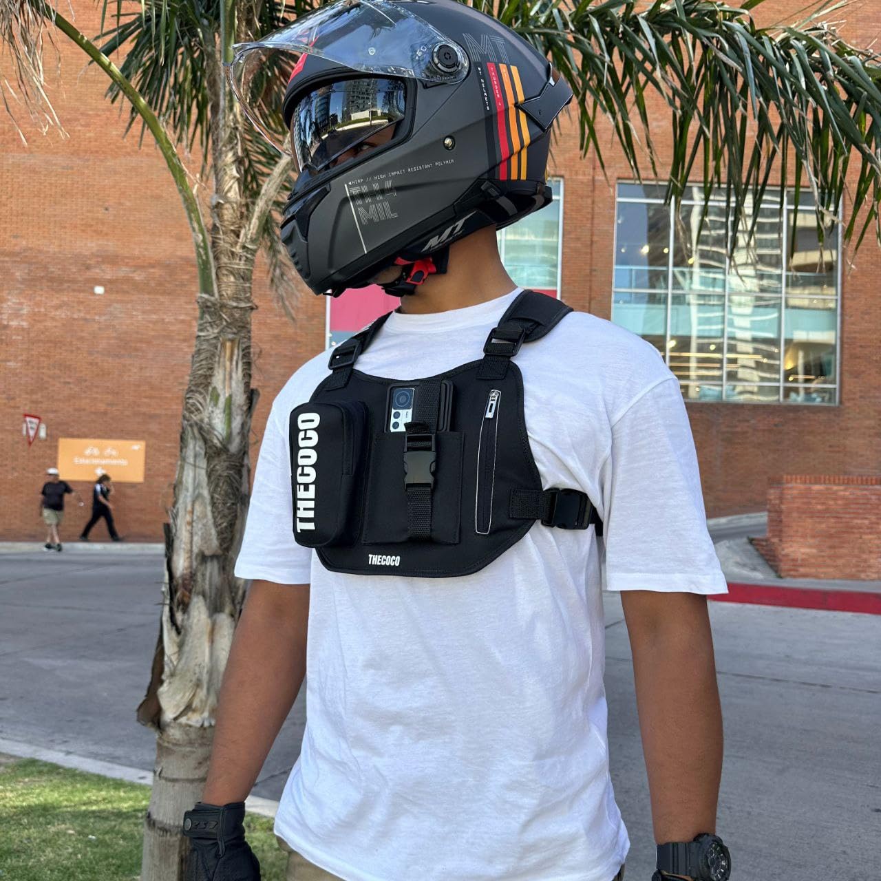 Genérico Pechera para Grabar con Soporte para Movil con Gran Comodidad, Ajustable y Adaptable a Cualquier Deporte. bicibleta, Moto, Motocross.
