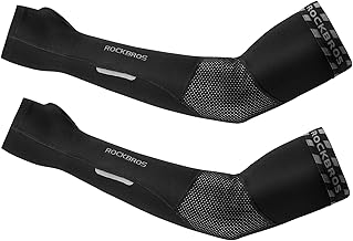 ROCKBROS Manchettes de Bras Chaud pour Homme et Femme, Manchons de Bras en Polaire d’Hiver Thermiques, Manches de Compression Bras Élastiques Protection pour Cyclisme Course Volley-ball, S-3XL