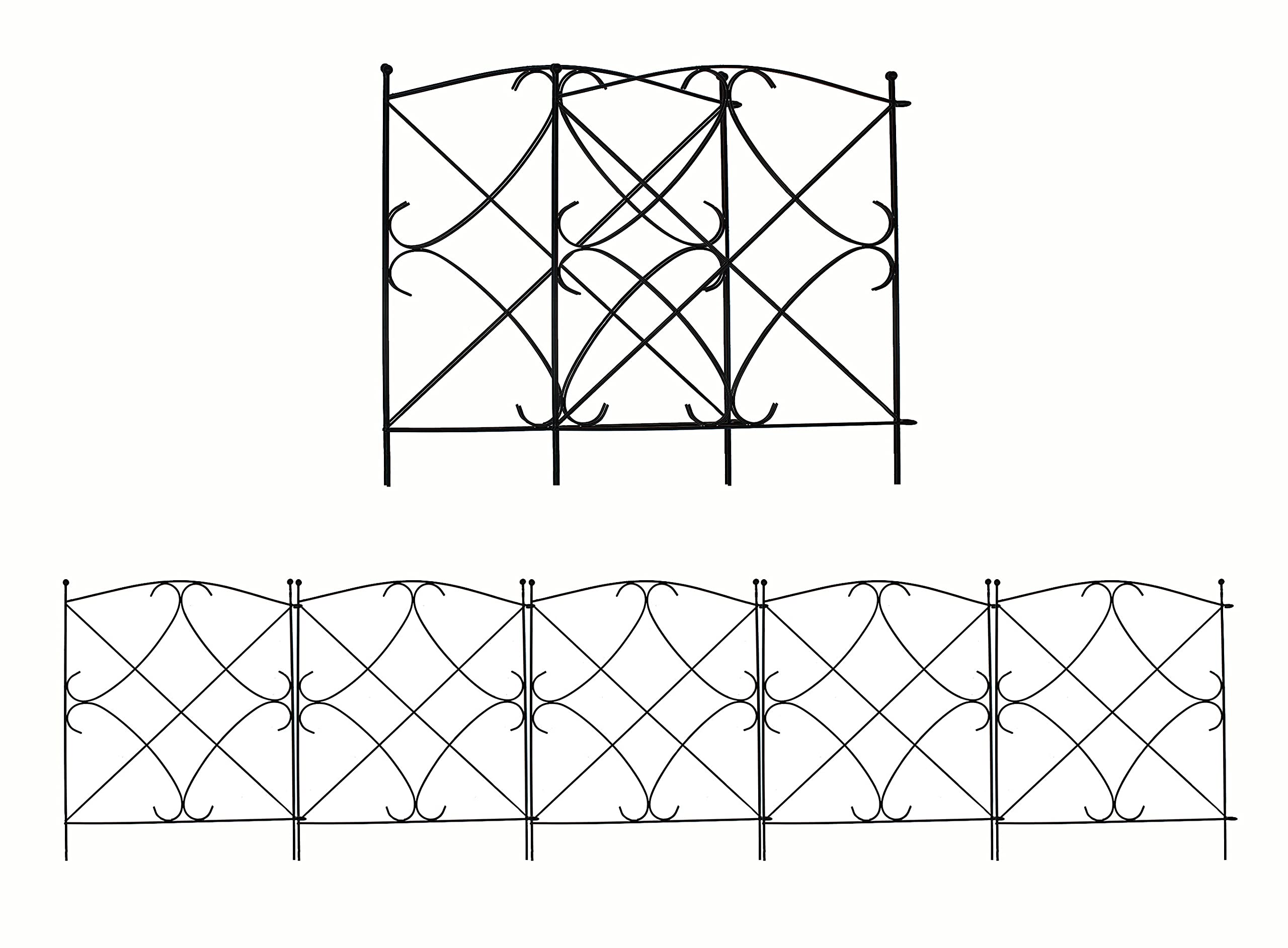Buy WOLUNWO Garden Fence 18inx13in Black Decorative Garden Fencing