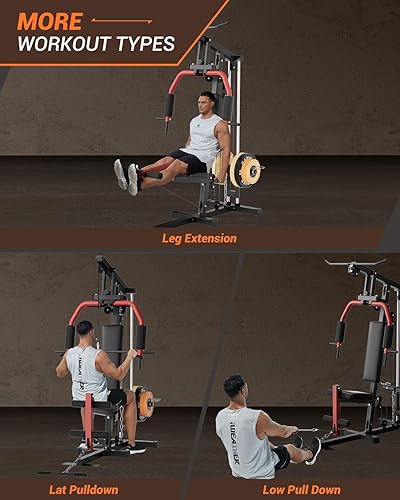 Miniatura 3 de Máquina multifuncional de gimnasio en casa, equipo de gimnasio en casa con prensa de piernas, equipo de entrenamiento de cuerpo completo para