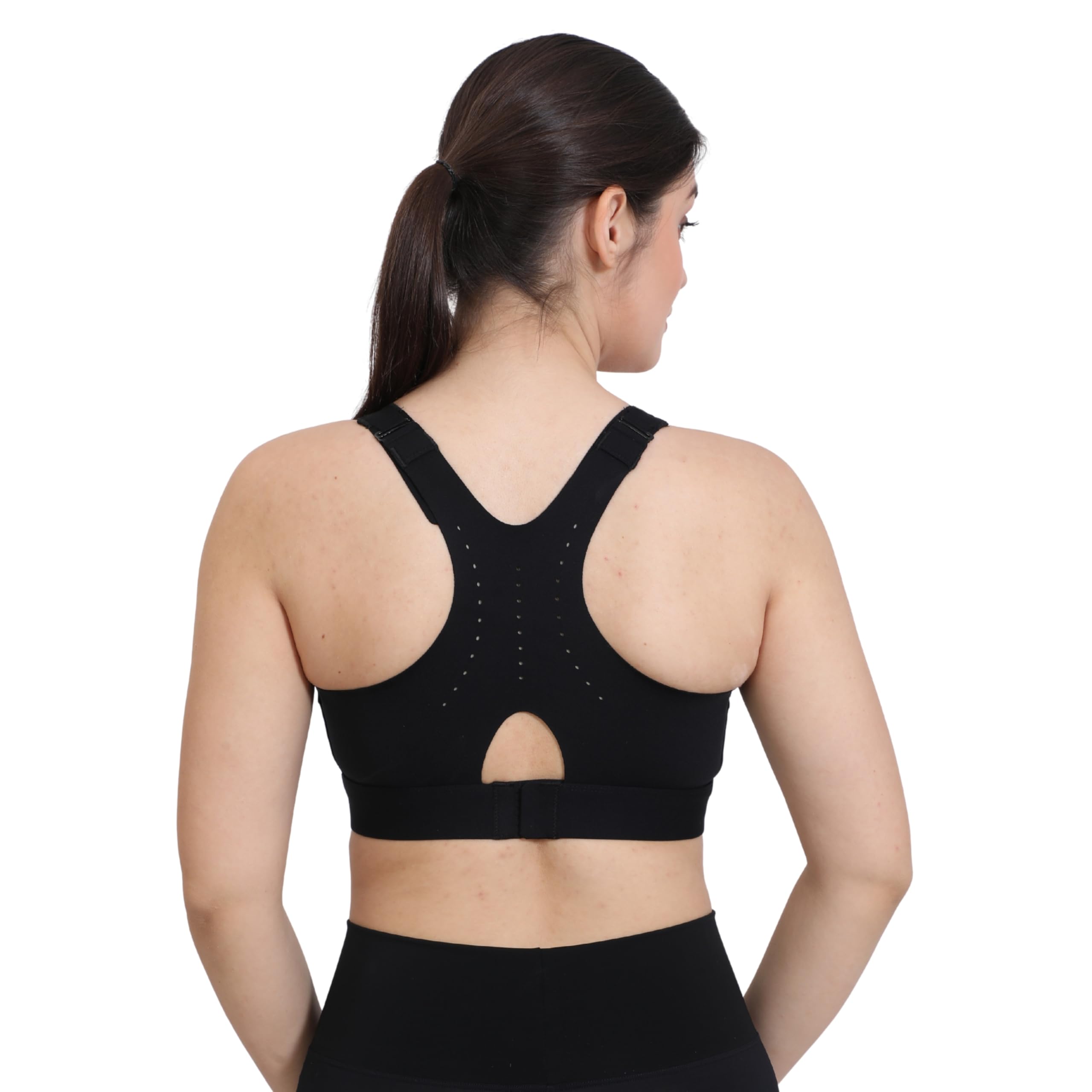 glamoras Women Nylon Spandex Padded Adjustable Strap Back Hook Sports Bras for Women, High Impact Strappy Criss Cross Back Workout Running Sports Yoga Bra, Size S-2XL-picture-24
