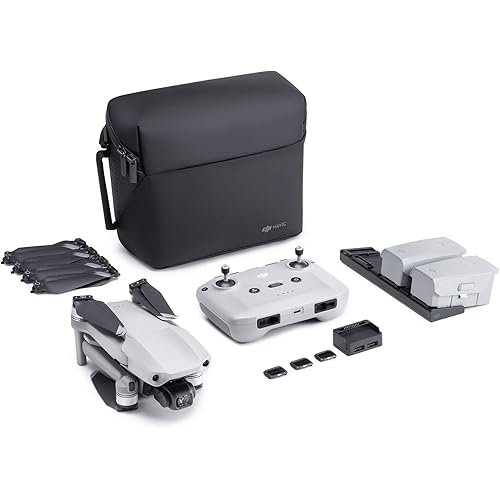 DJI Mavic Air 2 Fly More Combo - Drone Quadcopter UAV with 48MP Camera 4K Video 1/2" CMOS Sensor 3-Axis Gimbal 34min Flight Time ActiveTrack 3.0, Grey (Renewed)