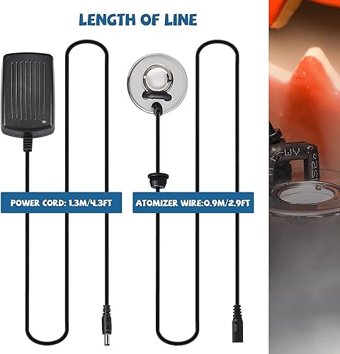 Miniatura 6 de Mxmoonant Mist Maker 11.8 fl ozH, para fiesta de Halloween, nebulizador ultrasónico de aluminio con protector contra salpicaduras para fuente de