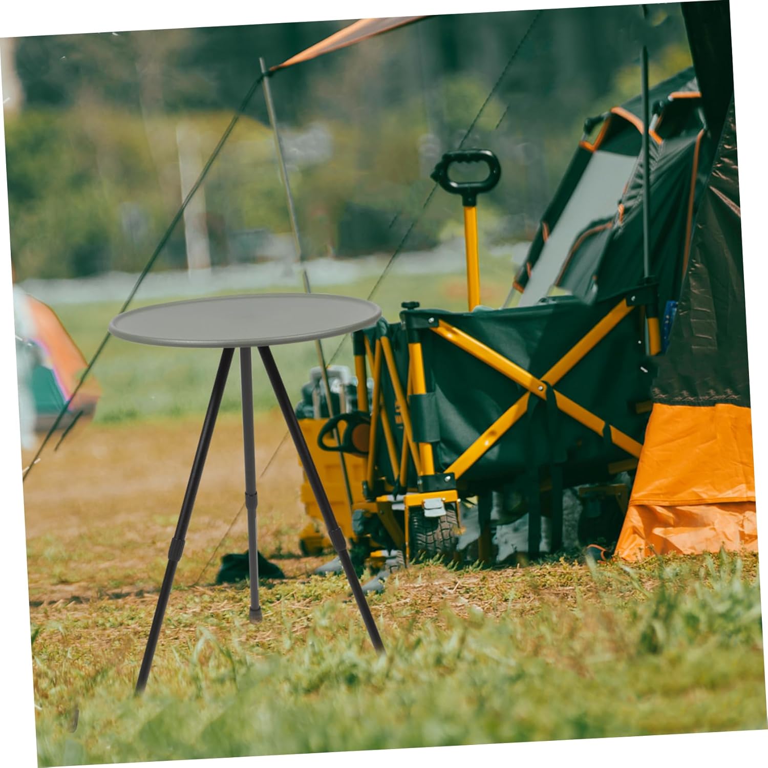 Portable Folding Camp Table Aluminum Alloy Lightweight Outdoor Picnic Table with Stability Weather Resistant Top for Camping Beach BBQ and Travel