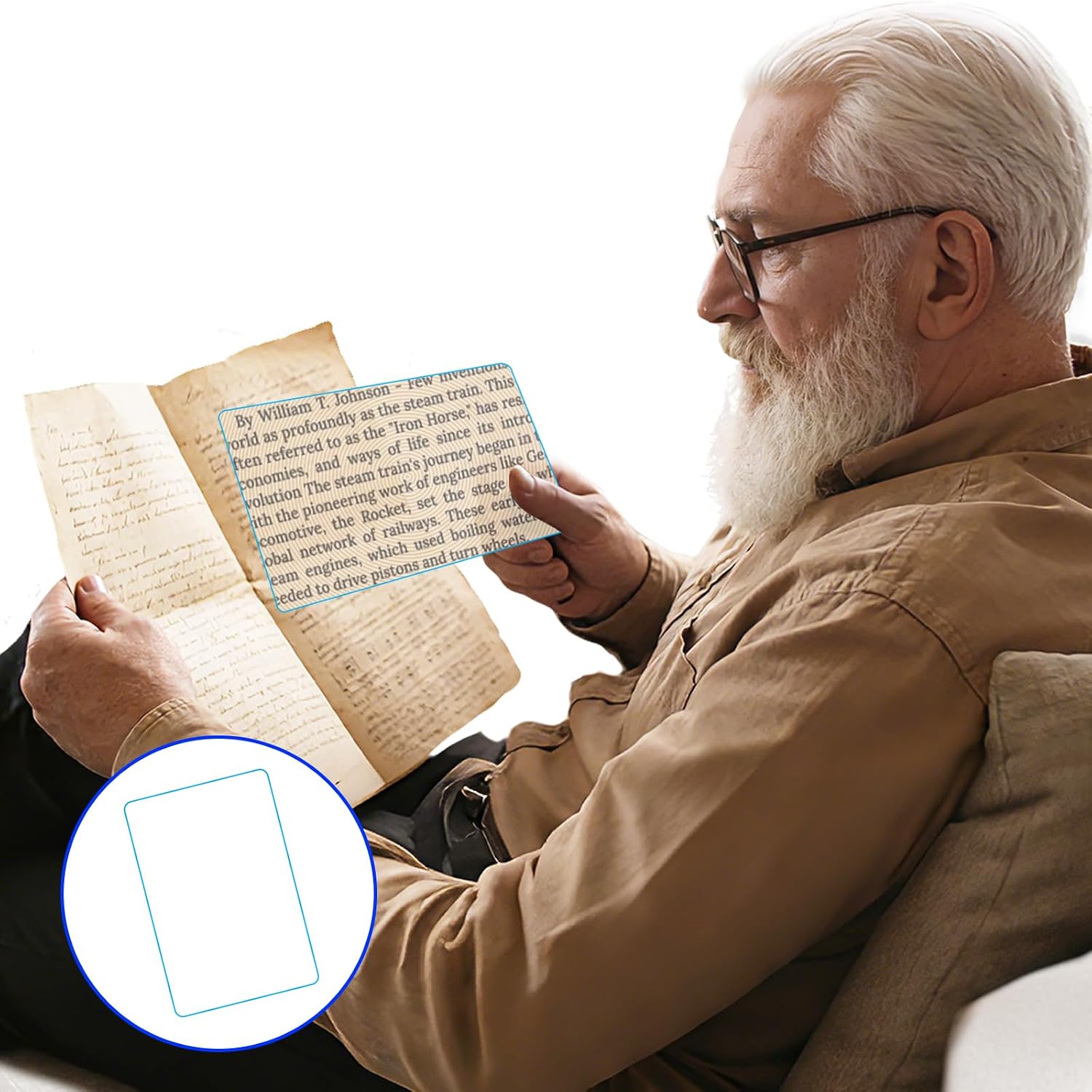 4 Pcs Magnifying Sheet 3X Page Magnifier for Reading Lightweight PVC Fresnel Lens with 4 Pcs Magnifying Bookmark Ruler for Low Vision & Seniors