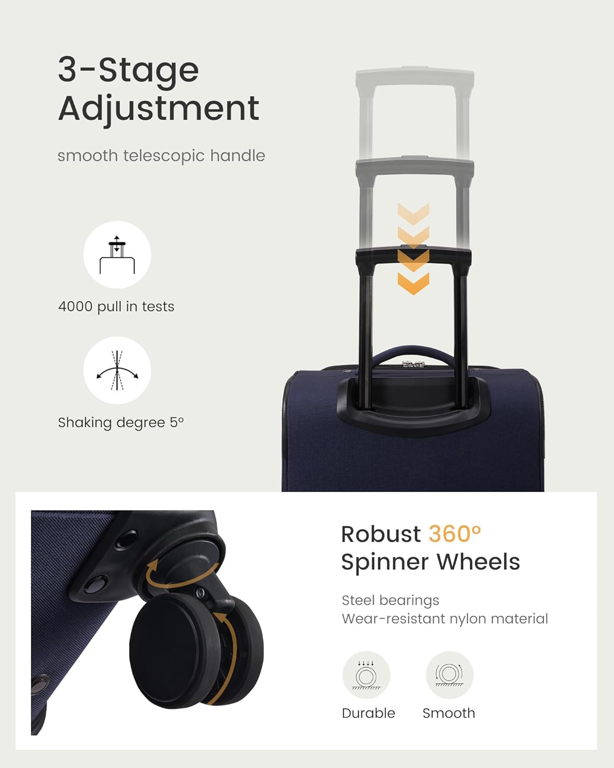 LOVEVOOK Carry On Luggage 22x14x9 Airline Approved, Softside Suitcase with Spinner Wheels for Men Women, 22 Inch Rolling Luggage with TSA Lock Multiple Compartments for Travel Business Trip - Image 3