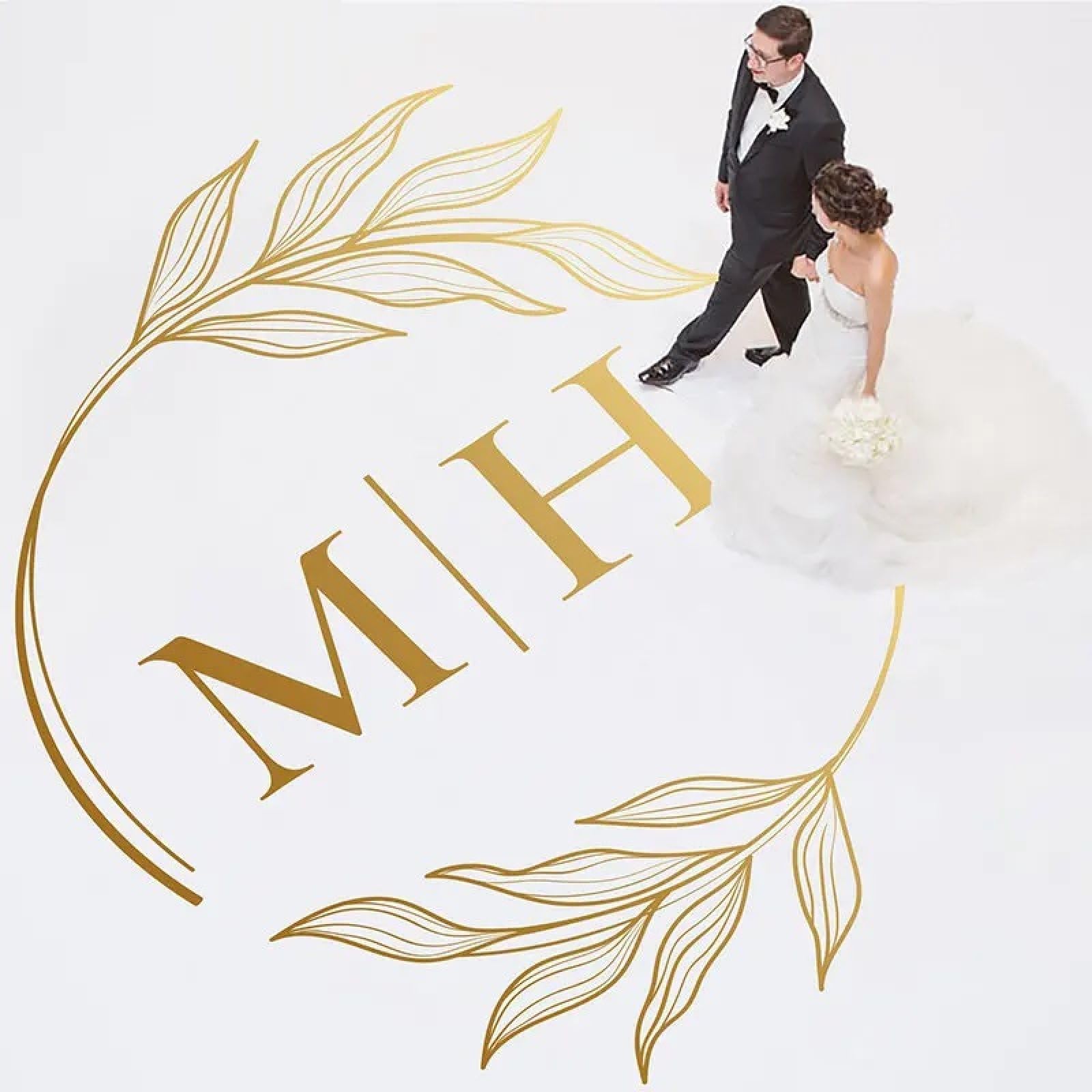 Calcomanía Personalizada Para La Pista De Baile De Boda Con Iniciales,Calcomanía De Vinilo Con Monograma Para El Piso De La Boda,Decoración Del Piso De La Boda,Pegatina Personalizada Para El Letre