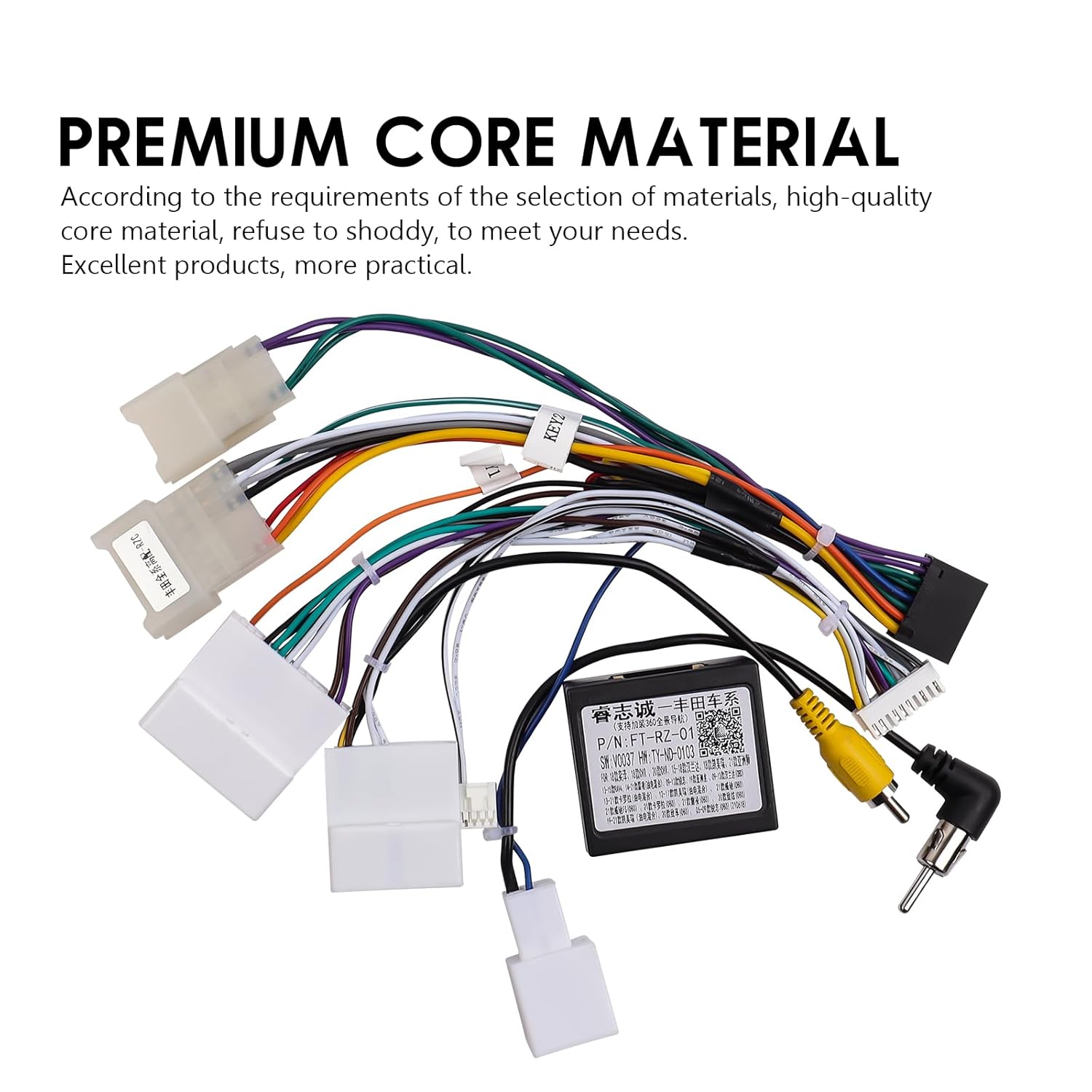 16PIN Car Radio Wiring Harness for Toyota Corolla RAV4 Camry 4Runner Tundra Highlander 2014-2018, Aftermarket Stereo Wire Harness with CANBUS Adapter Support JBL Amp, Backup Camera, SWC