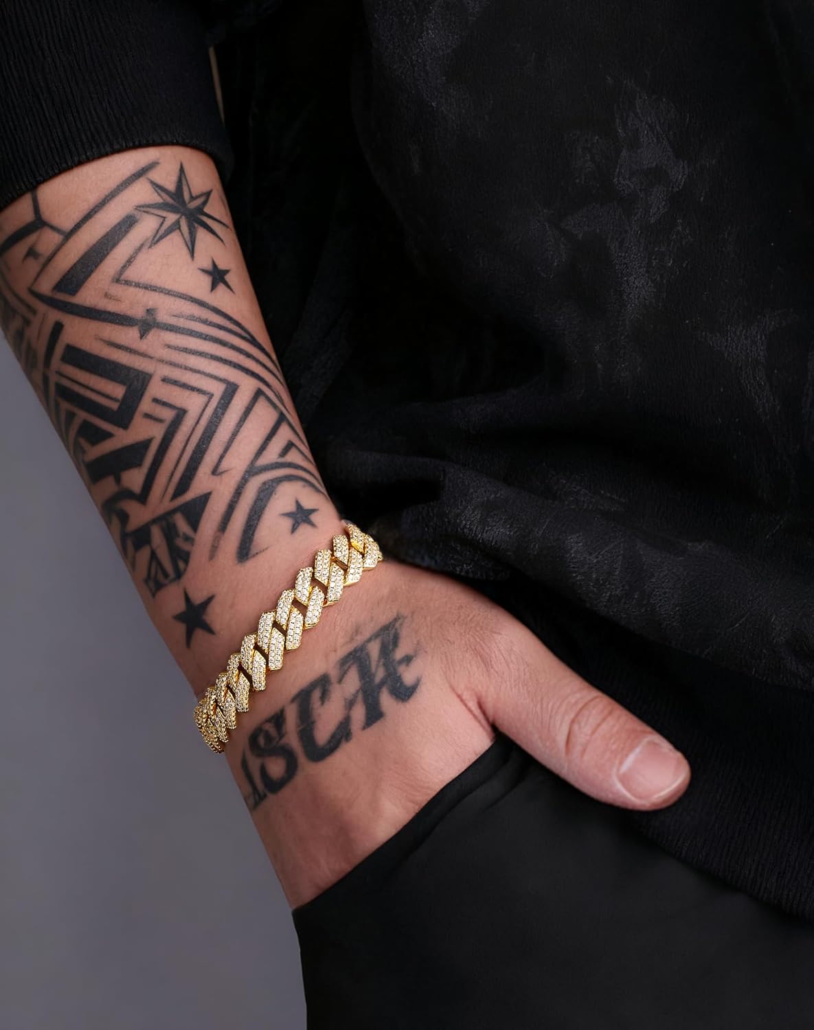 Iced Out Cuban Link Mens Bracelet, 14mm 18K Gold Plated Hip Hop 5A+ Cubic Zirconia Jewelry for Women Father Christmas Birthday Gifts - Image 4